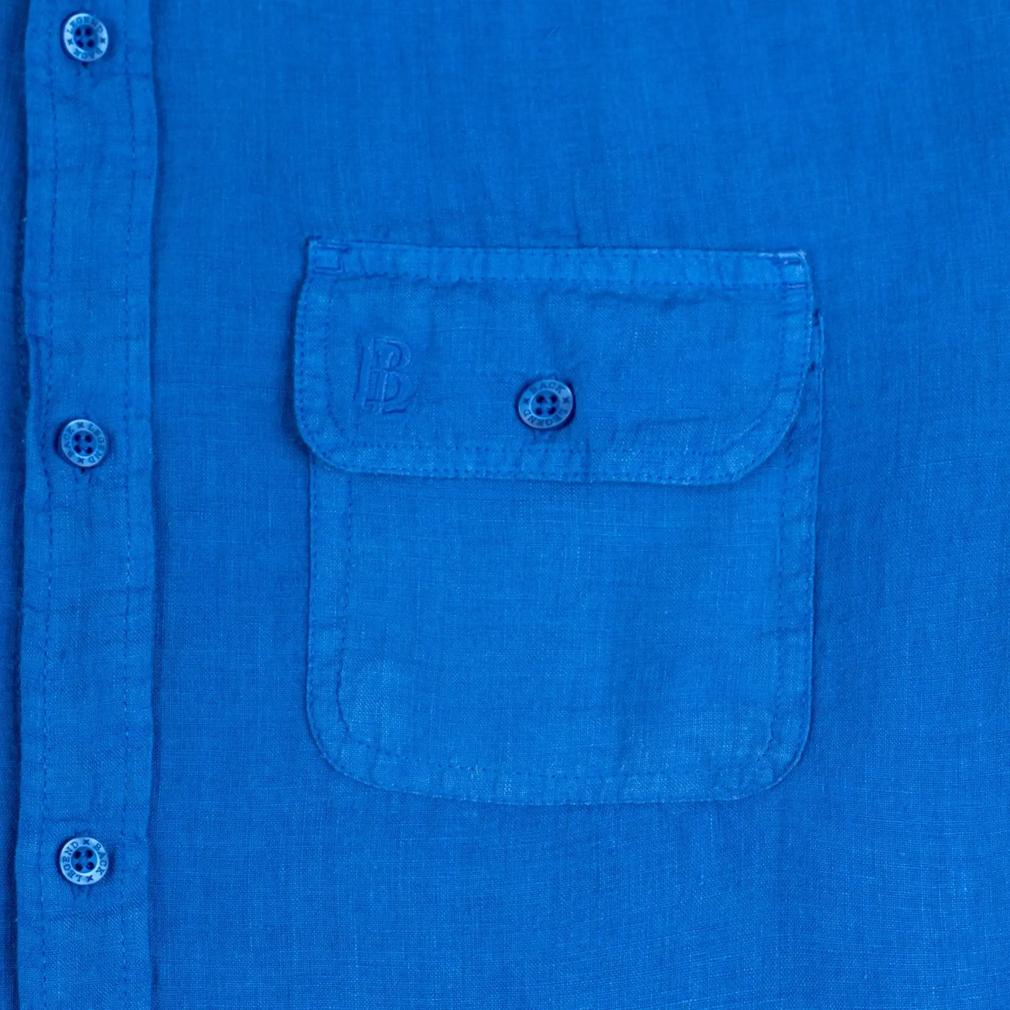 Chemise ml bleue en lin - Image 4