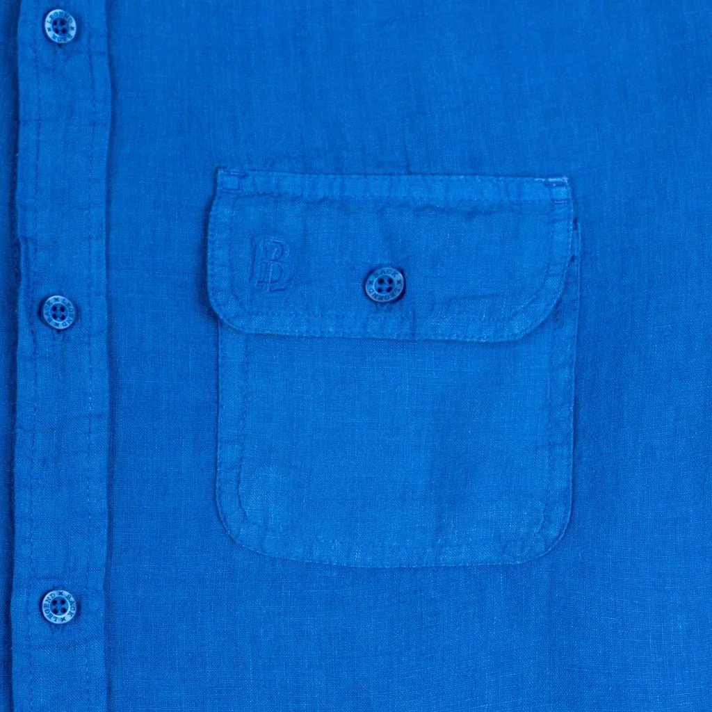 Chemise ml bleue en lin (femme) - Image 6