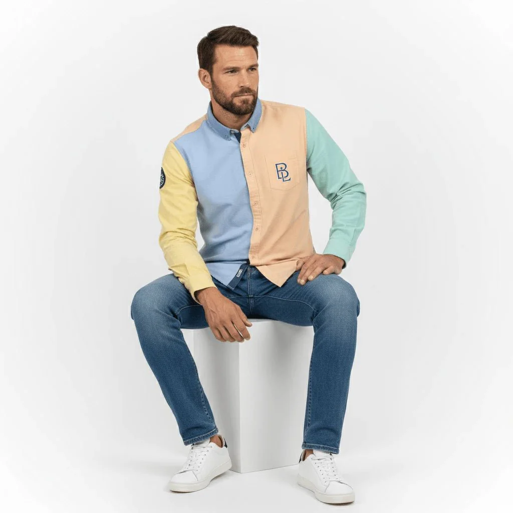 Chemise ml multicolore asymétrique