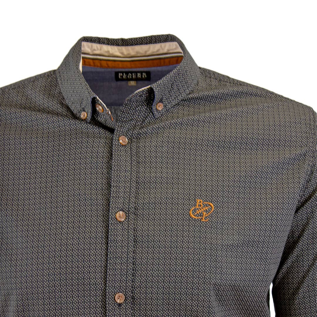 Chemise ml noire imprimé géométrique - Image 3