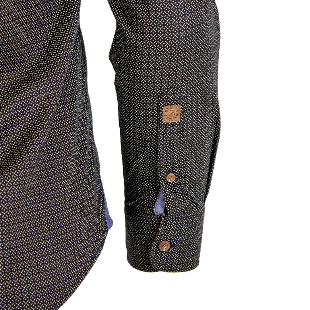 Chemise ml noire imprimé géométrique - Image 4