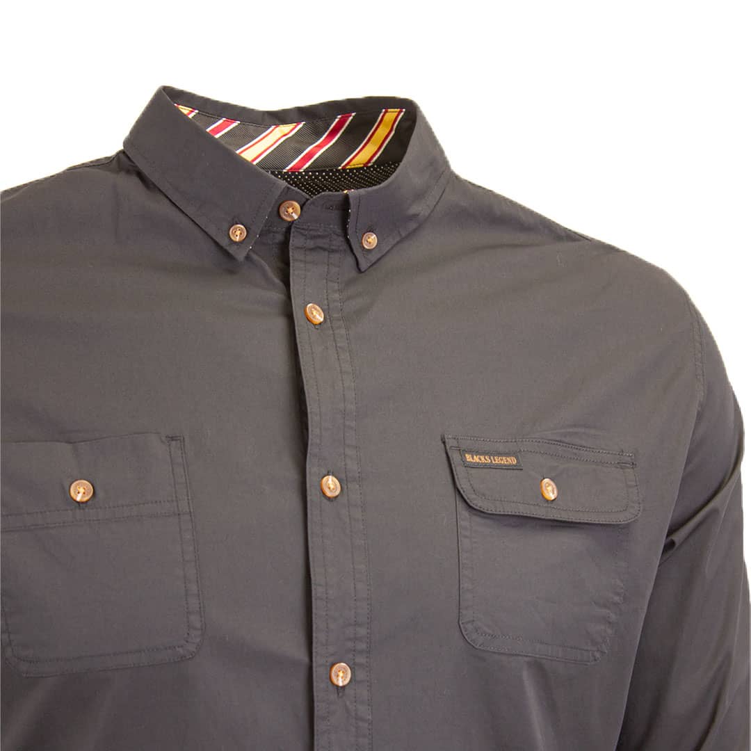 Chemise ml noire unie - Image 3