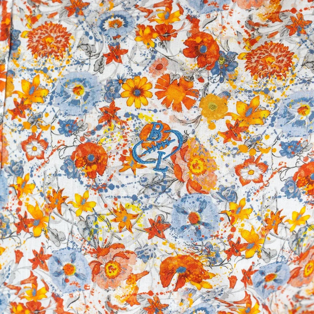 Chemise ml orange voile de coton motif floral - Image 4
