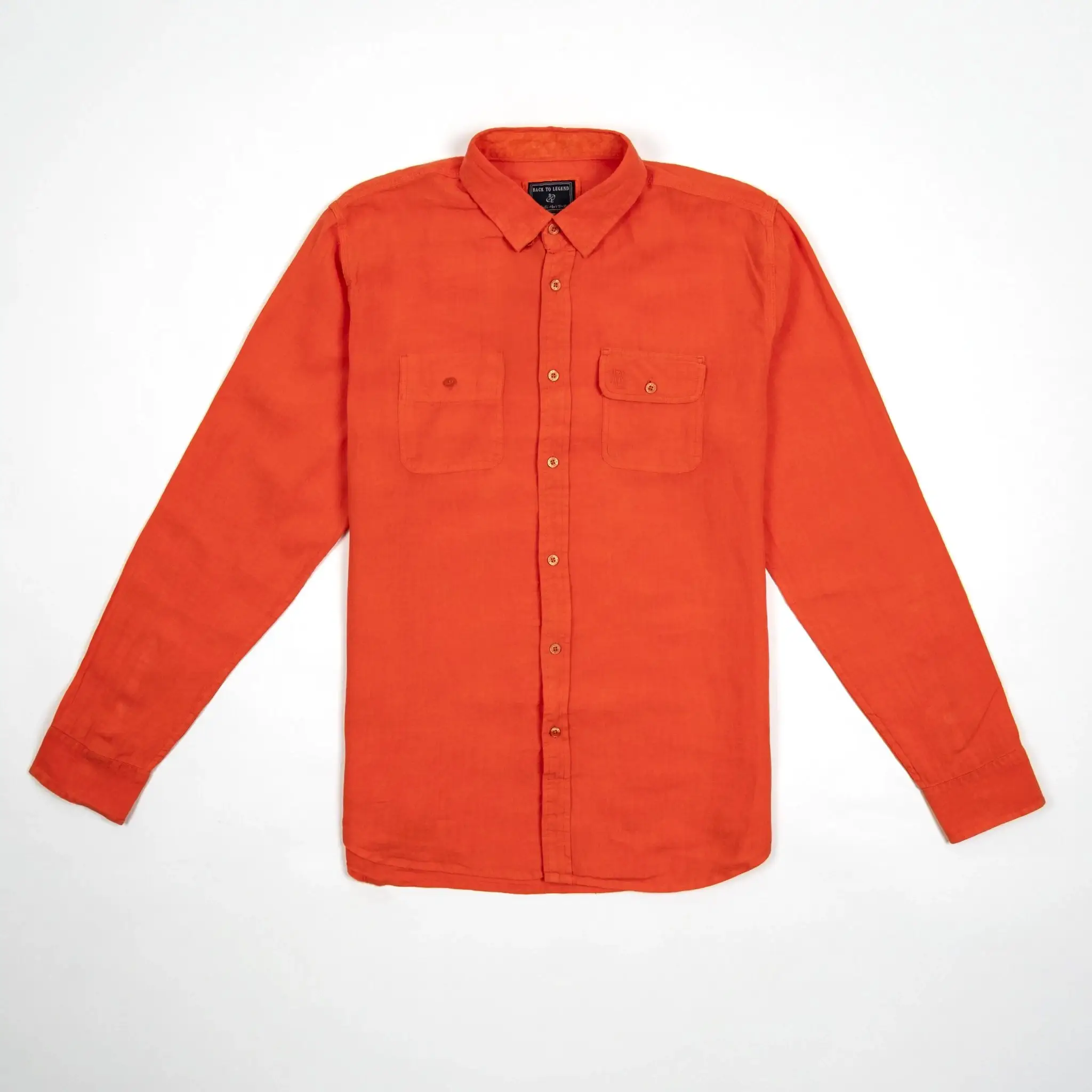 Chemise ml rouge en lin - Image 5
