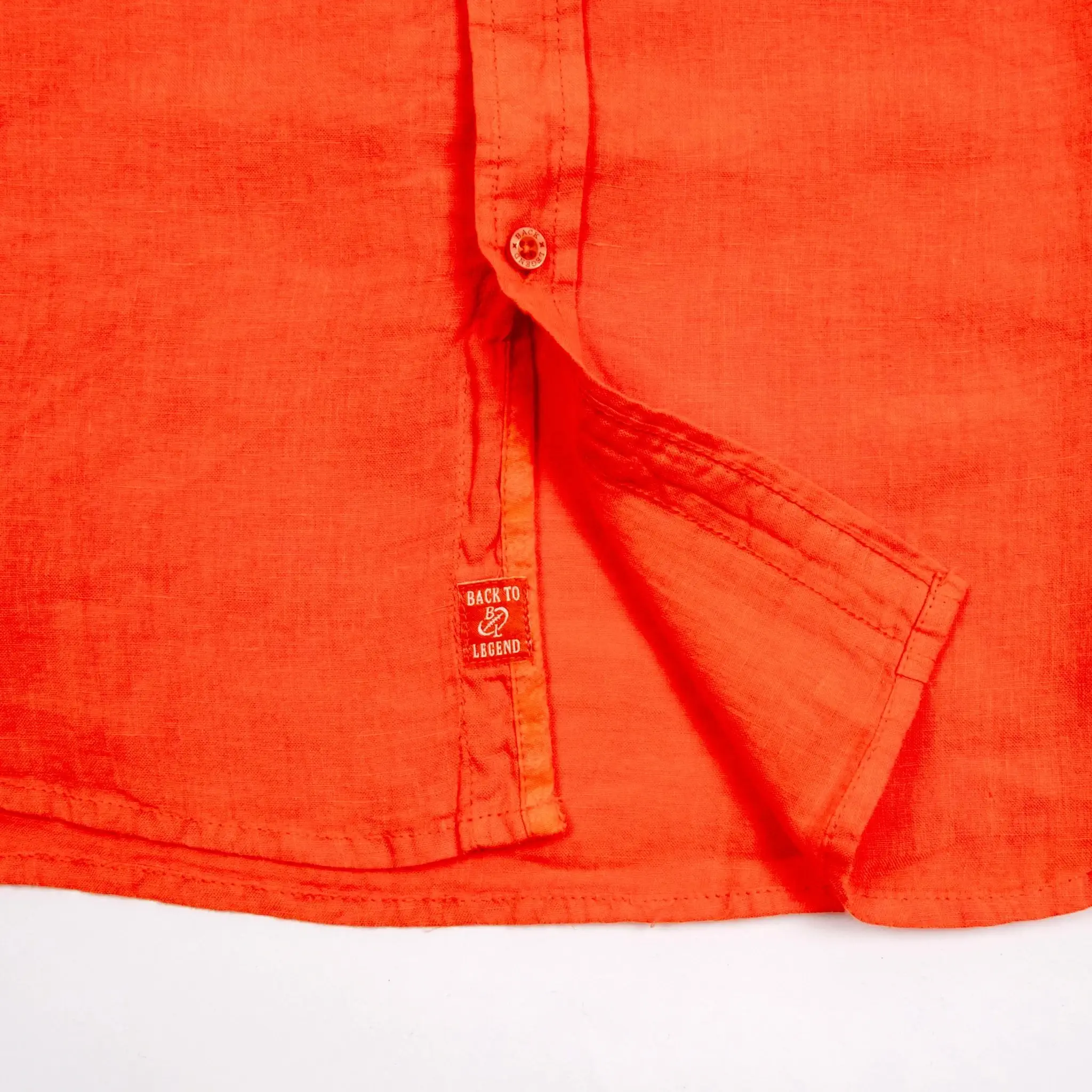 Chemise ml rouge en lin - Image 7