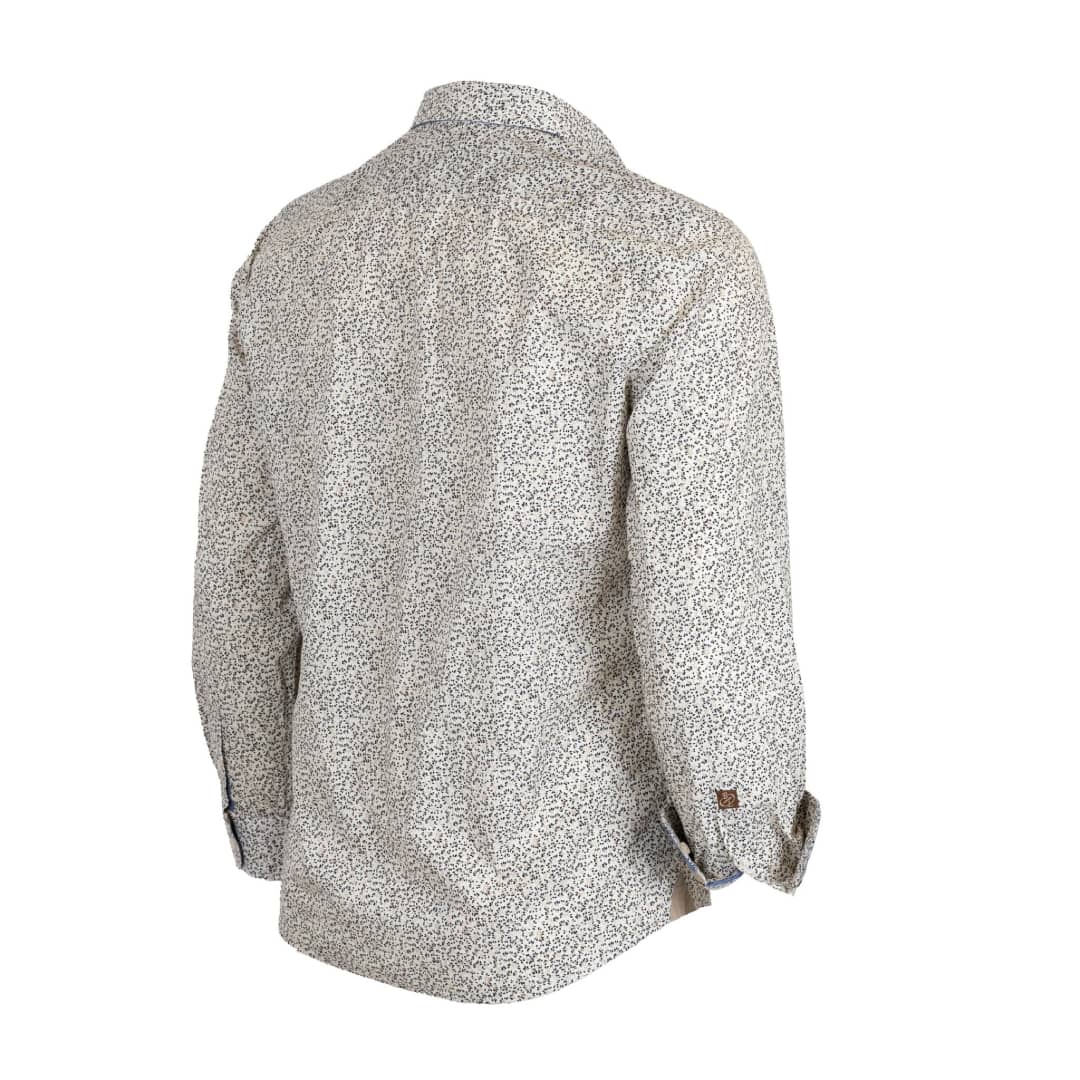 Chemise ml blanche fleurie en popline - Image 2