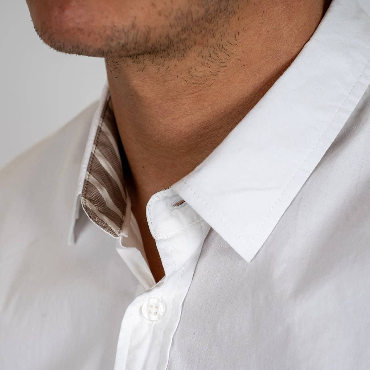 Chemise ml blanche en popline - Image 3