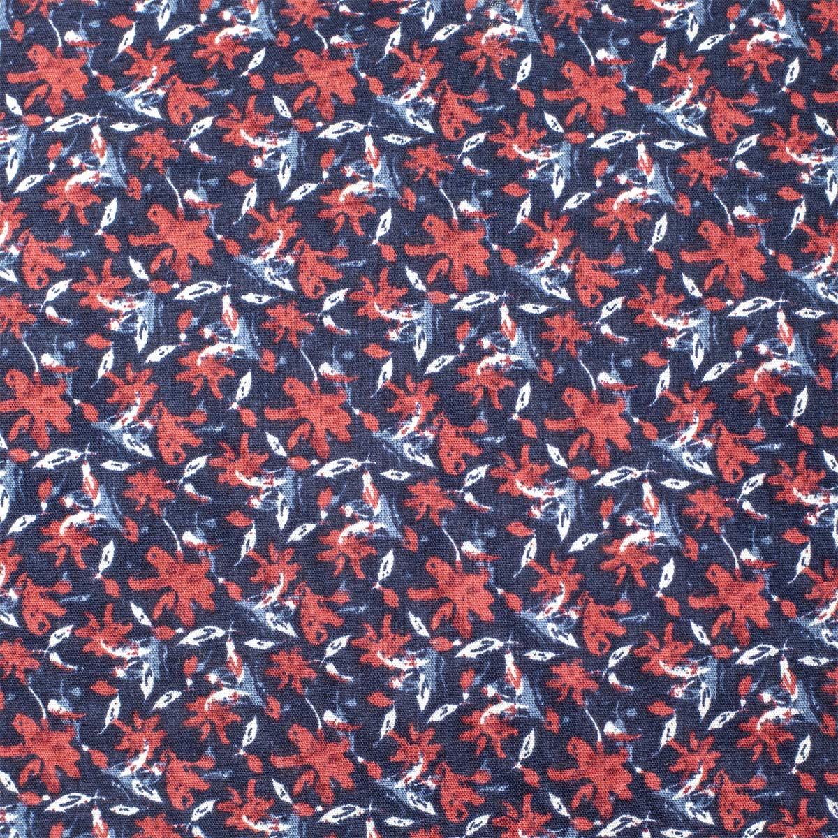 Chemise ml bleue à fleurs bicolores - Image 4