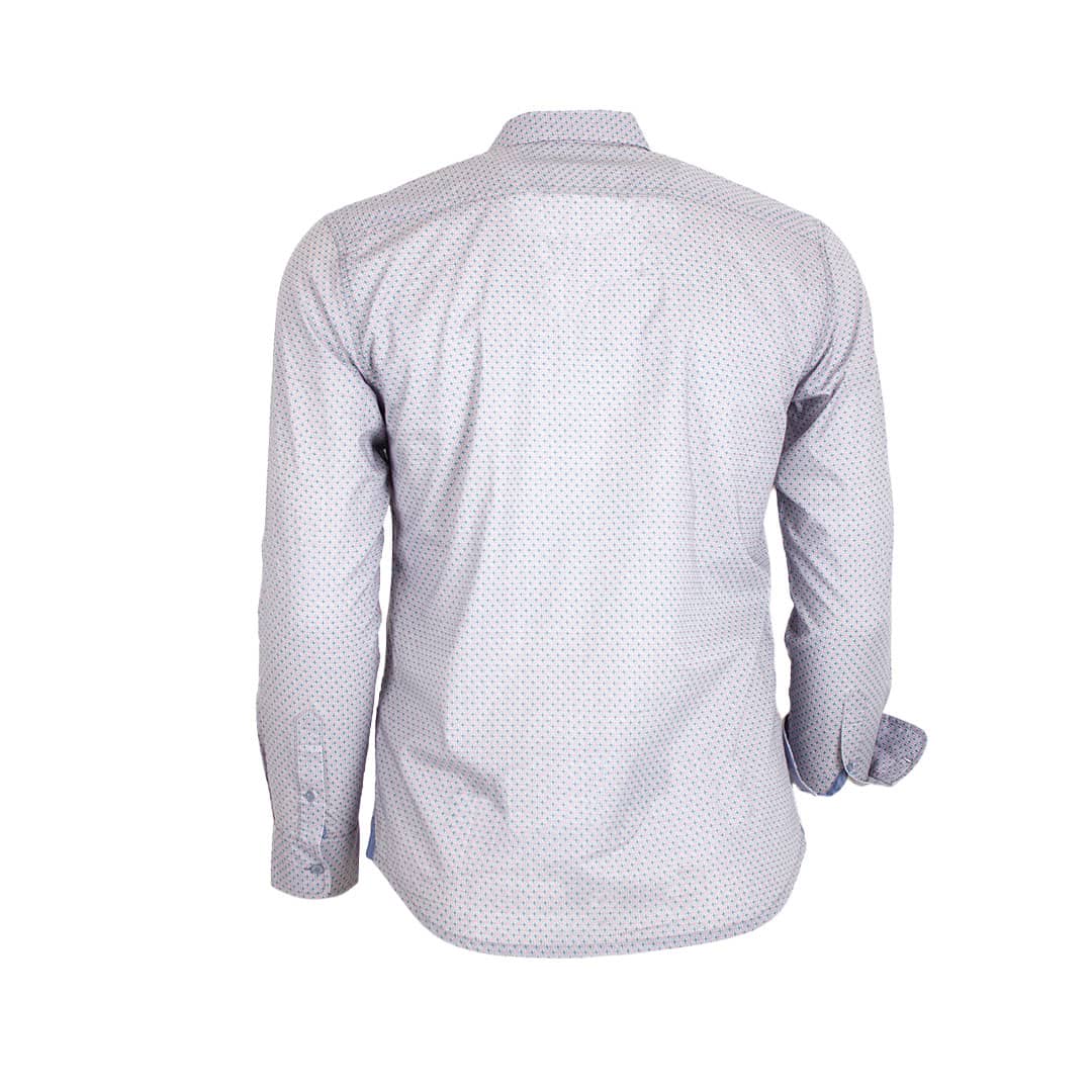 Chemise ml bleue imprimé géométrique - Image 2