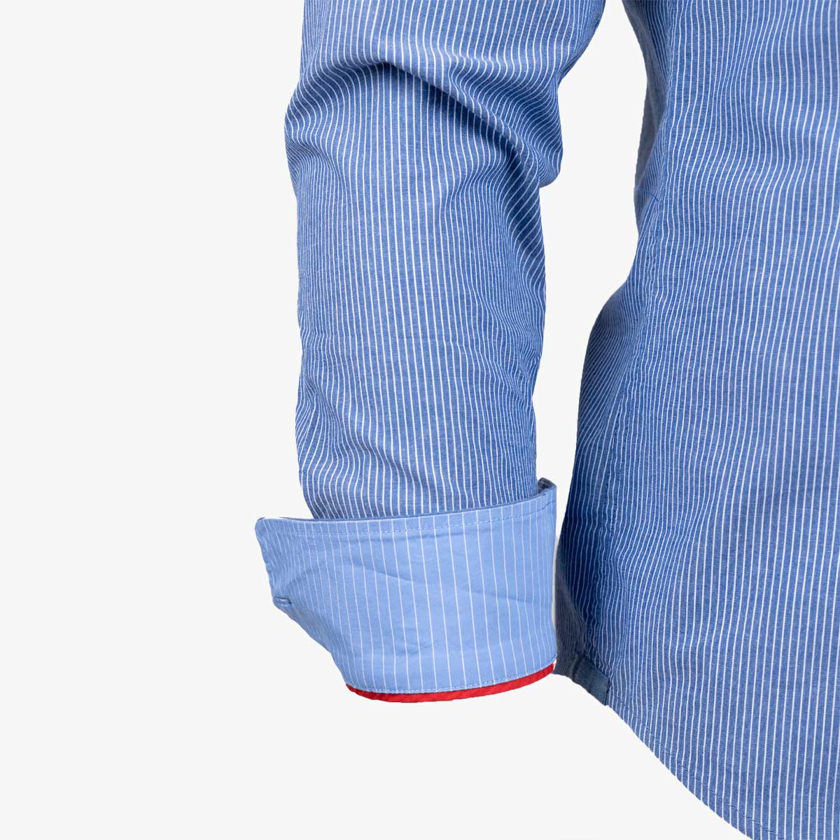 Chemise ml bleue à rayures - Image 4