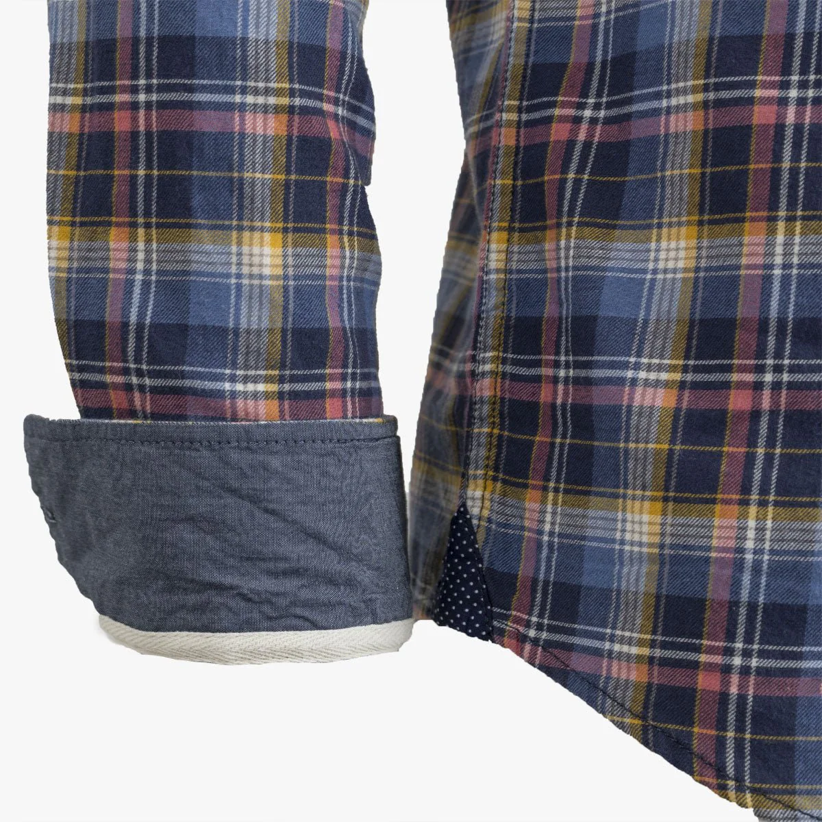 Chemise ml bleu marine à carreaux - Image 4
