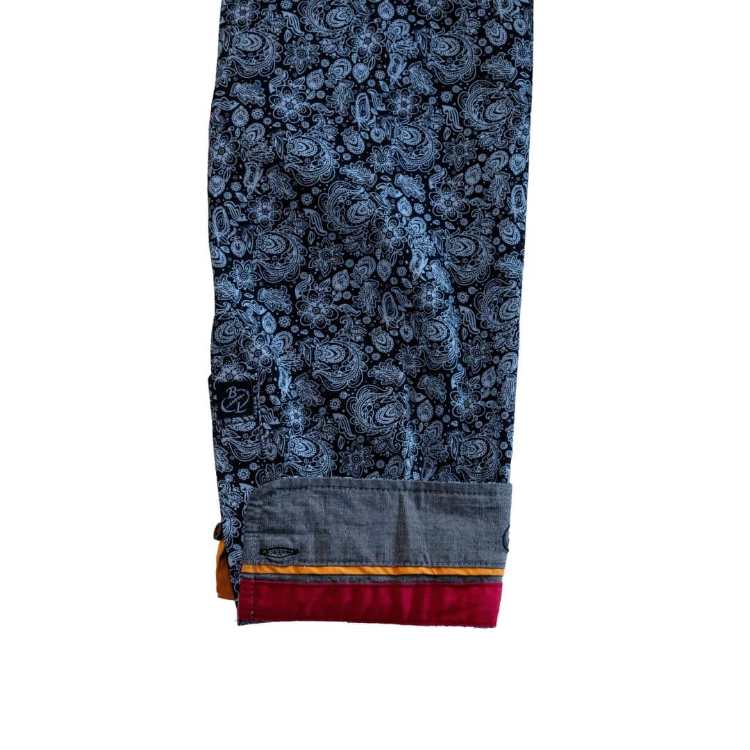 Chemise ml grise en popline florale - Image 7