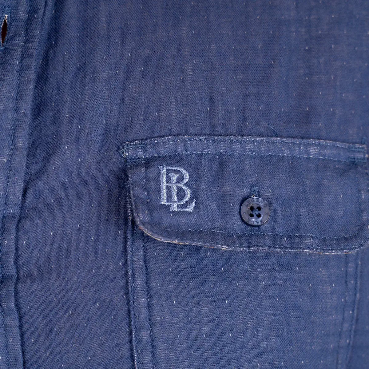 Chemise ml bleu indigo et sable - Image 3