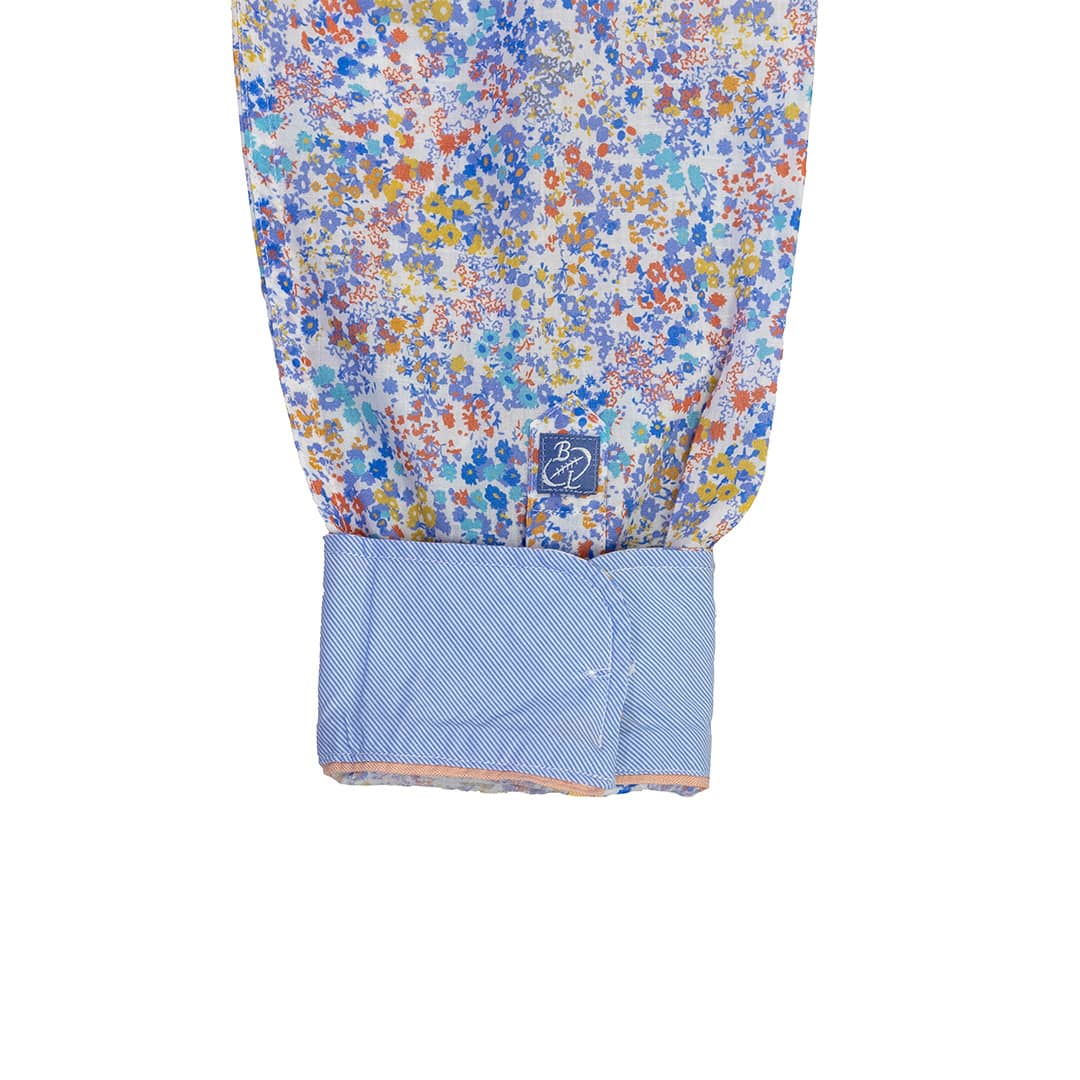 Chemise ml légère fleurie bleu ciel - Image 6