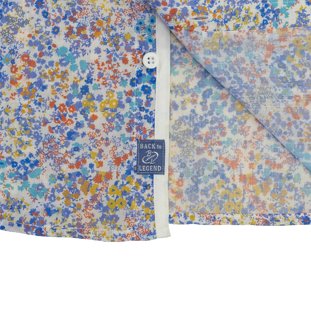 Chemise ml légère fleurie bleu ciel - Image 7