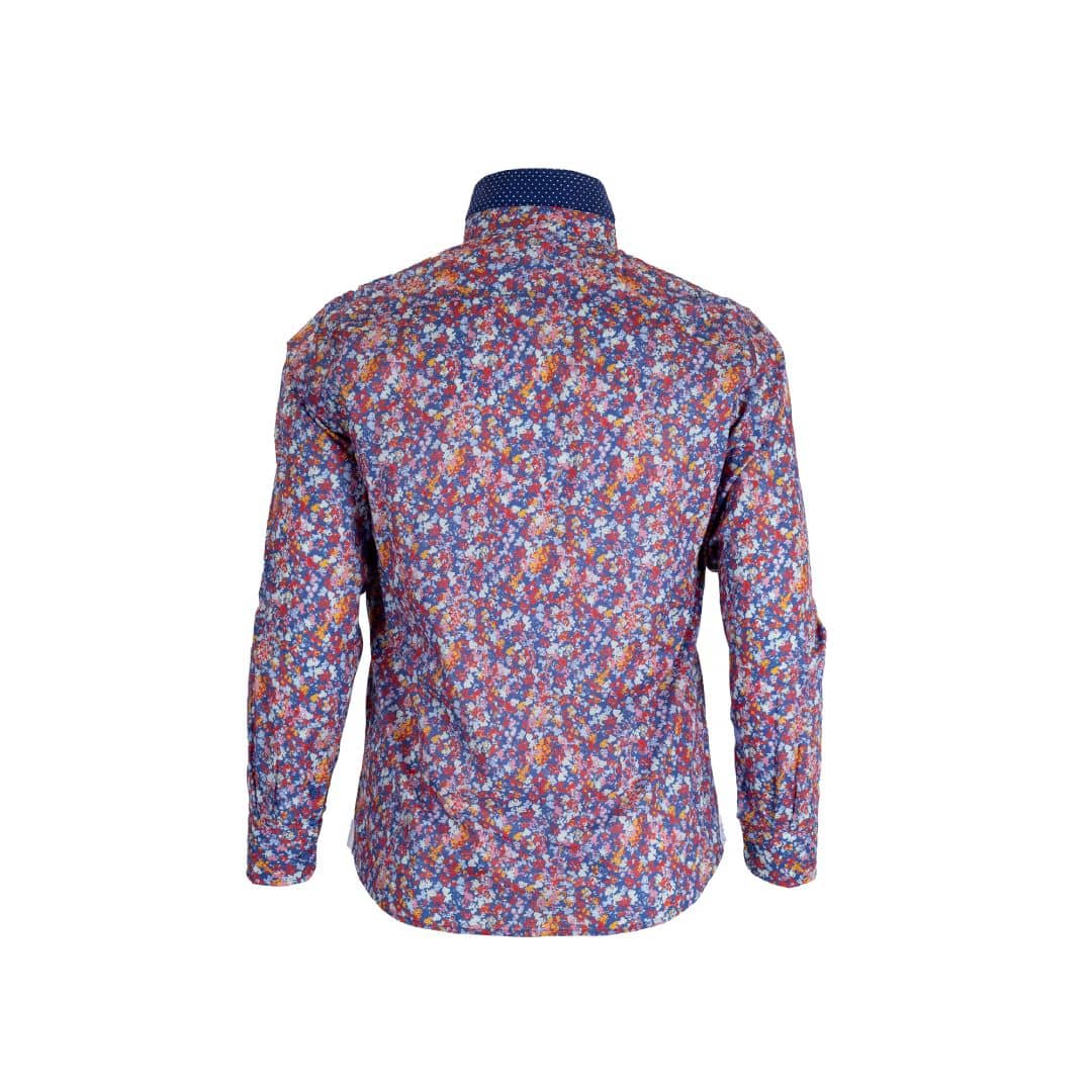 Chemise ml légère fleurie bleue - Image 2