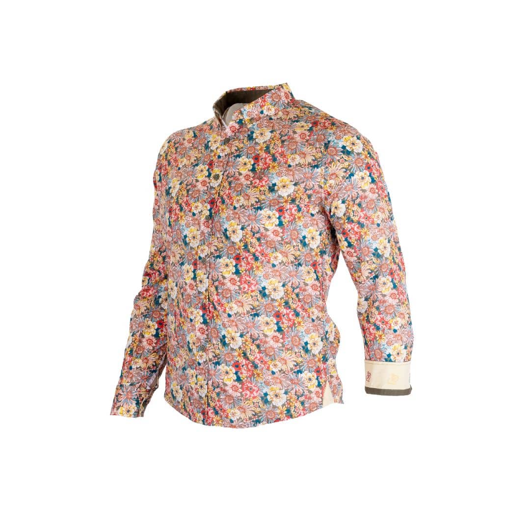Chemise ml légère fleurie rose