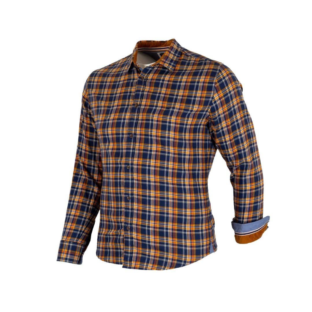 Chemise ml marron en flanelle brossée