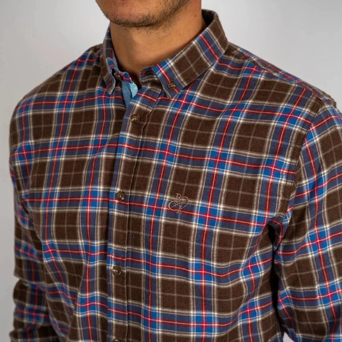 Chemise ml marron en flanelle à carreaux - Image 3