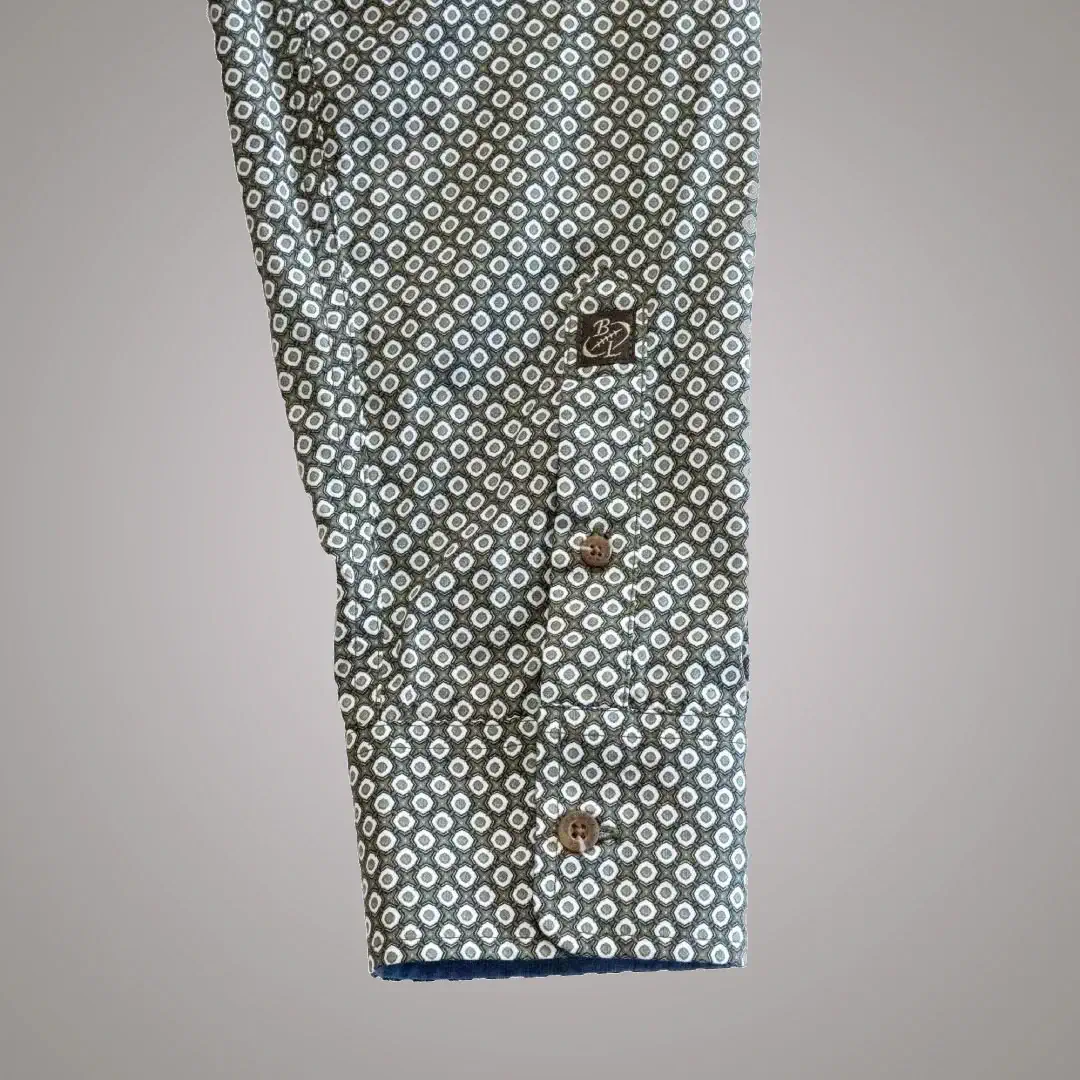 Chemise ml marron en popline fantaisie - Image 6