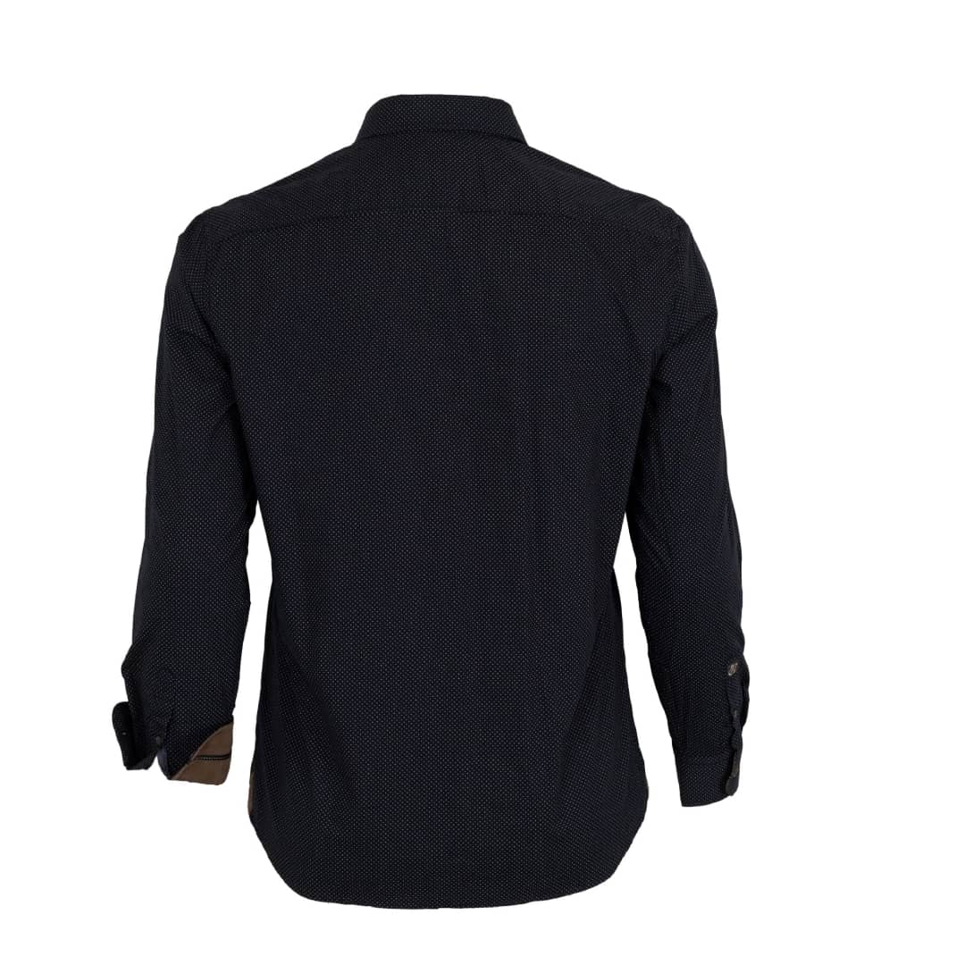 Chemise ml noire à pois en popline - Image 2