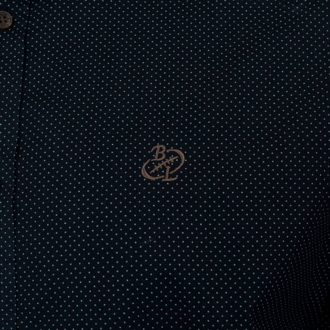 Chemise ml noire à pois en popline - Image 5