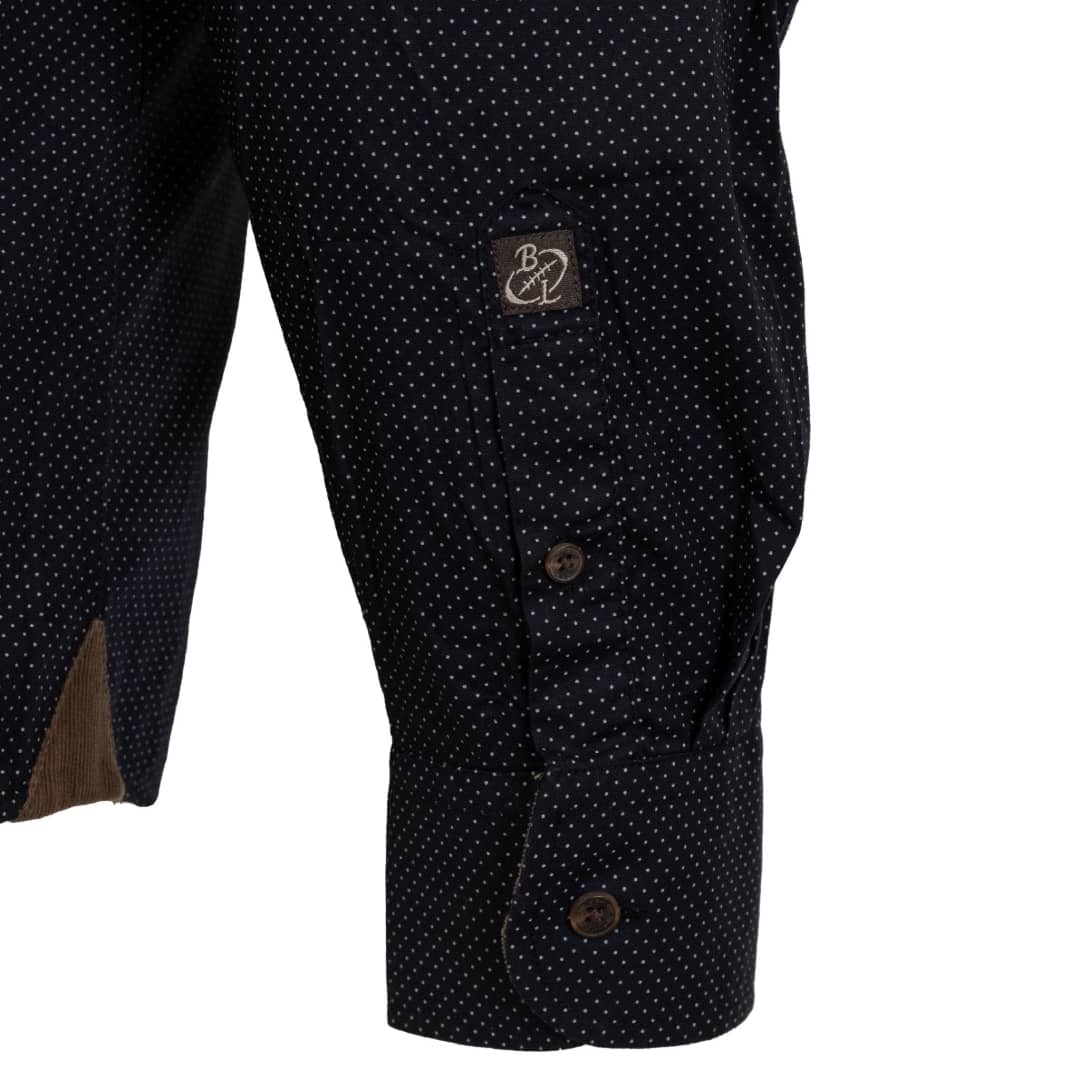 Chemise ml noire à pois en popline - Image 6