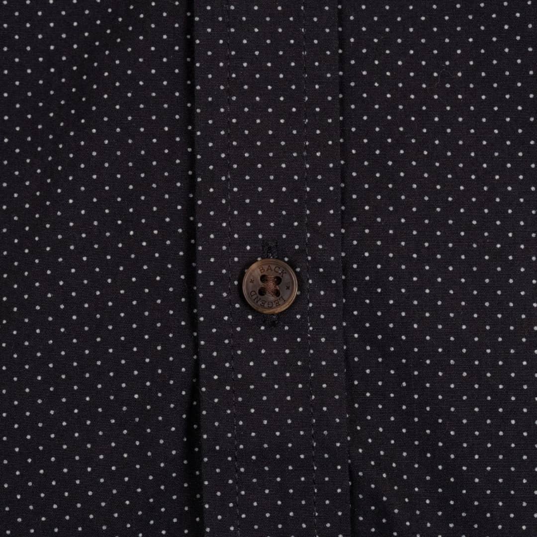 Chemise ml noire à pois en popline - Image 7