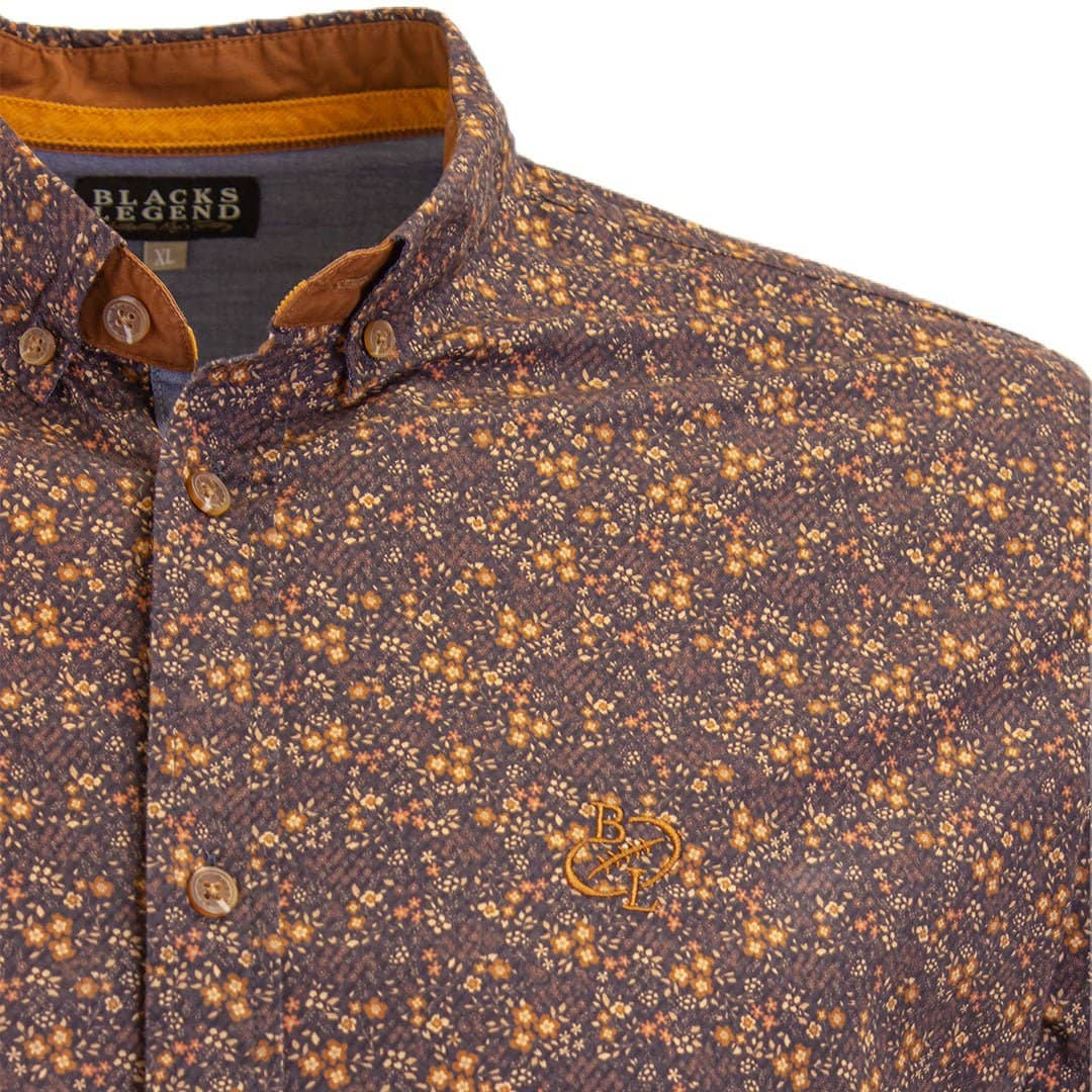 Chemise ml noire motif fleuri - Image 3