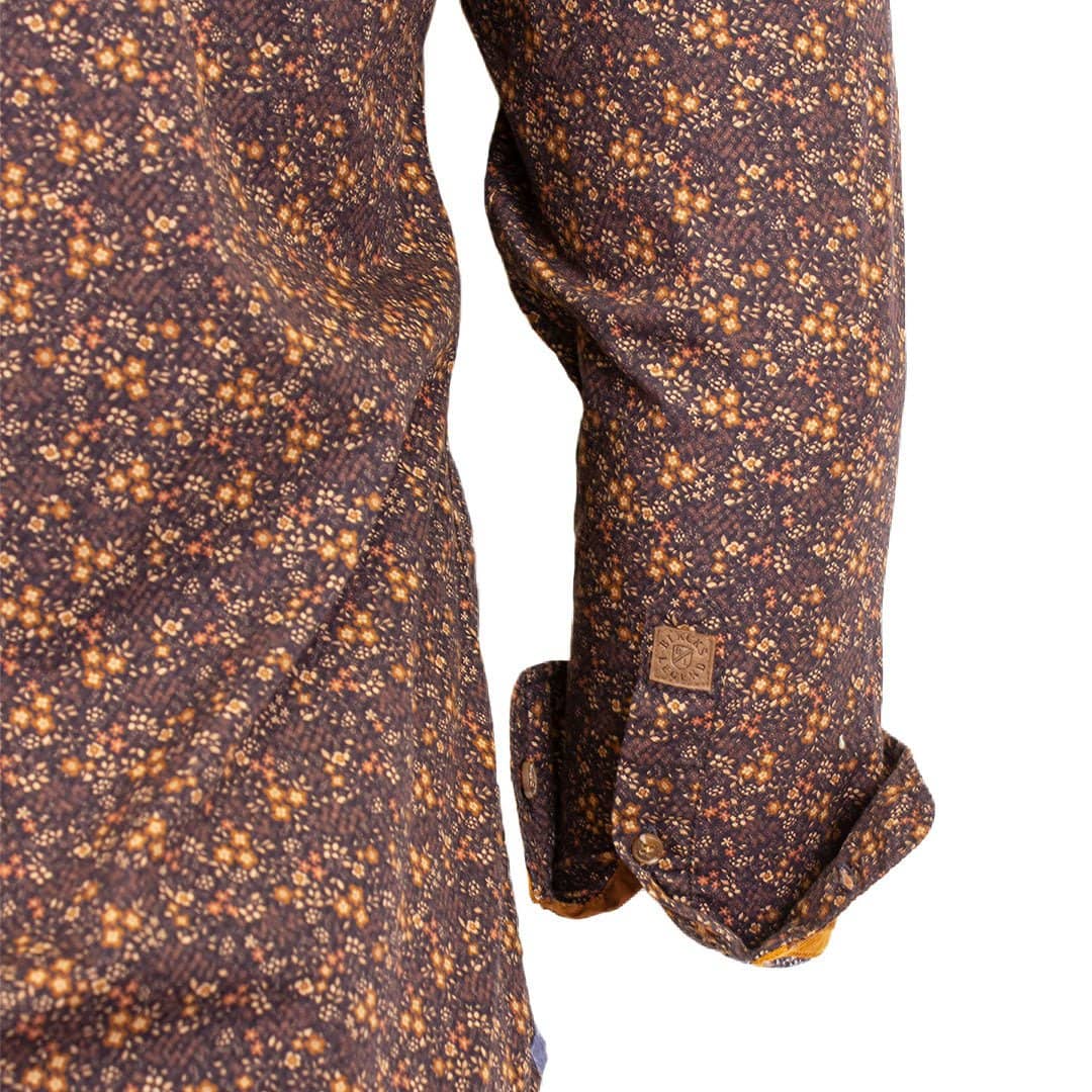 Chemise ml noire motif fleuri - Image 4