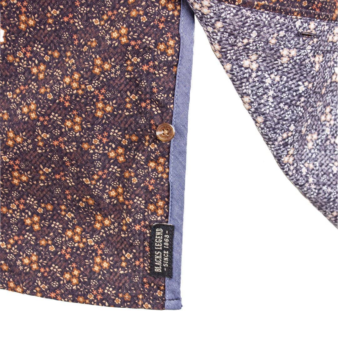 Chemise ml noire motif fleuri - Image 5