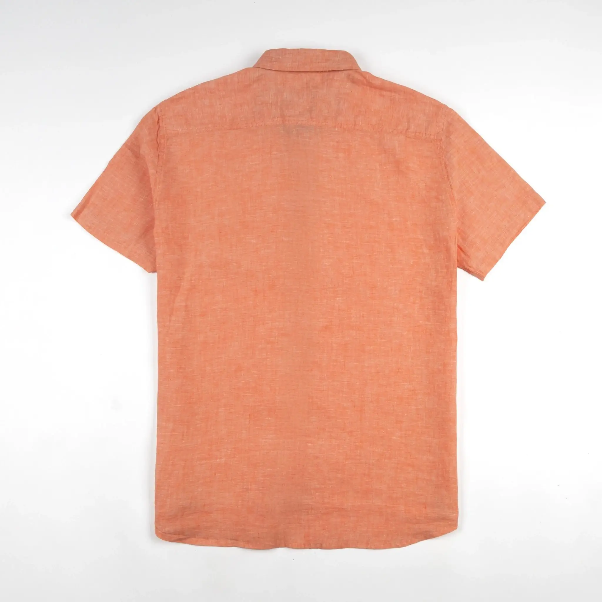 Chemise orange 100% lin - Image 3