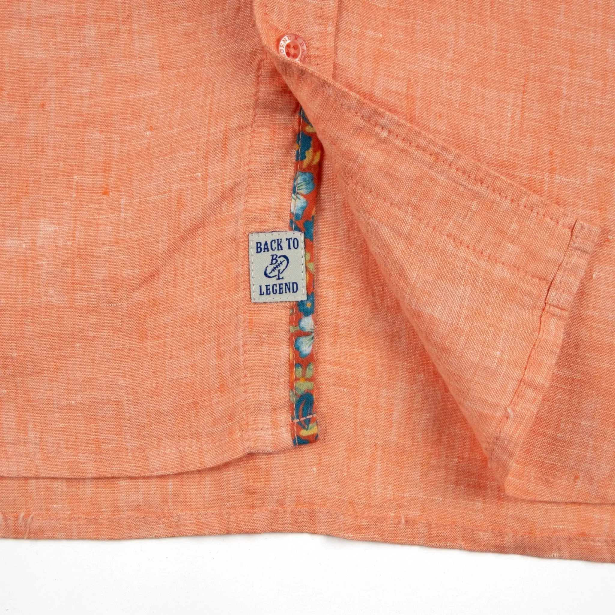 Chemise orange 100% lin - Image 5