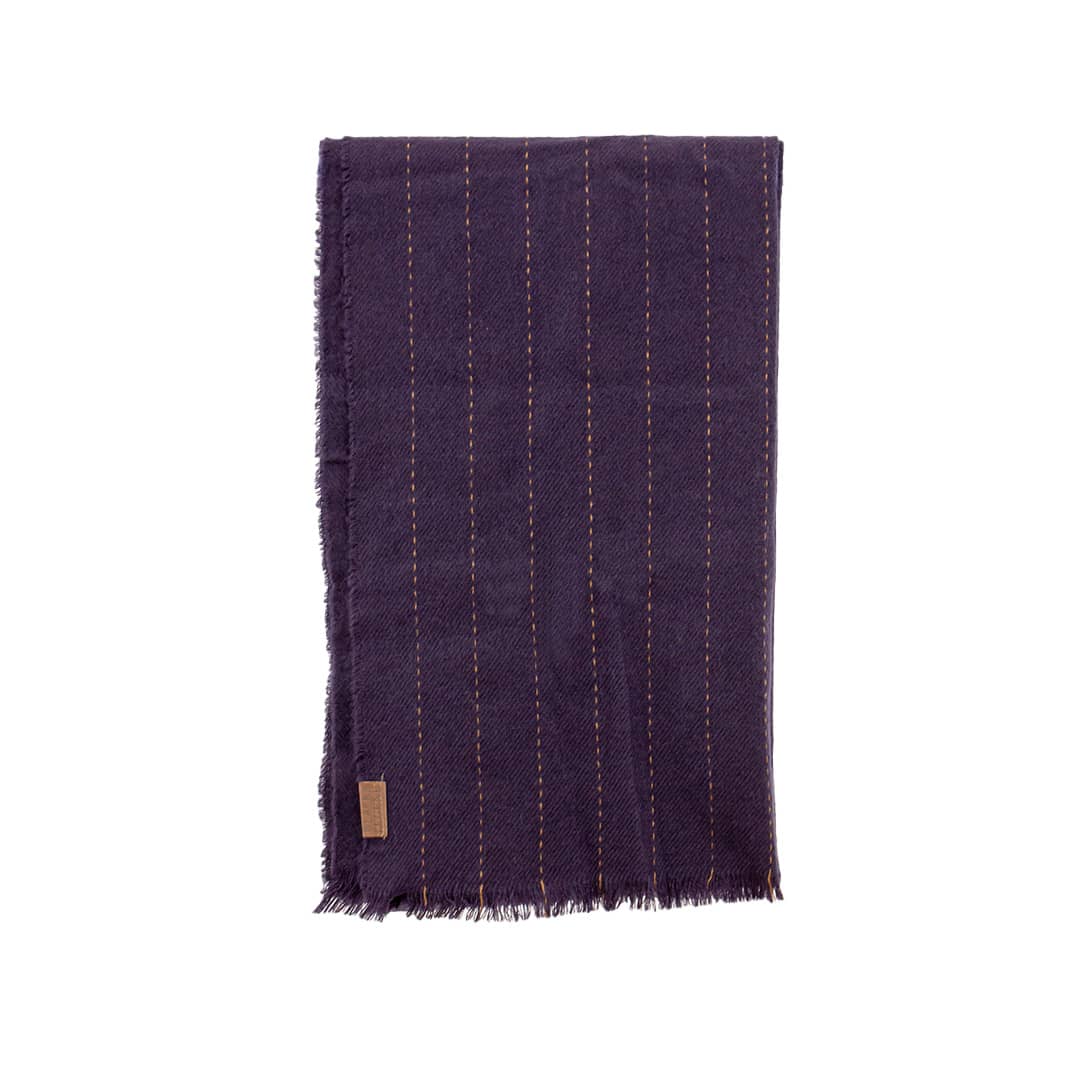 Écharpe rayée bleu marine - Image 4