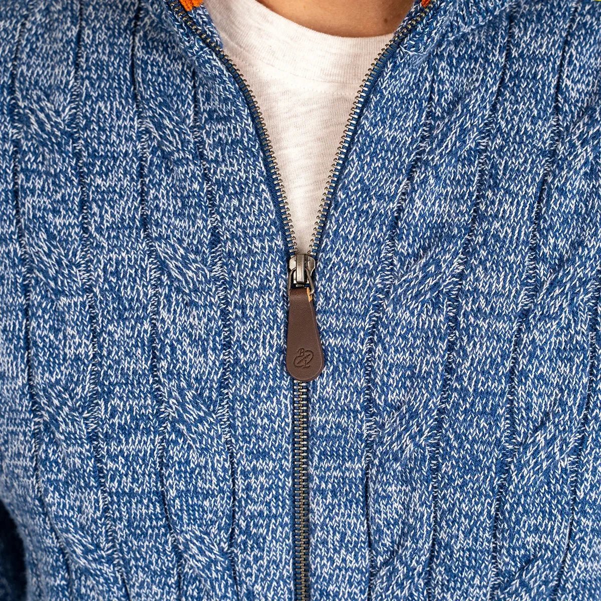 Gilet full zip torsadé bleu - Image 2