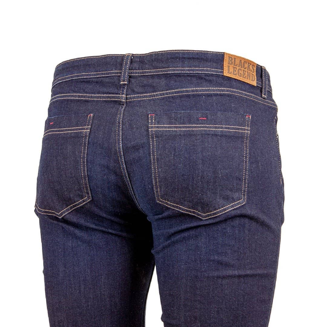 Jeans droit bleu foncé délavé - Image 4