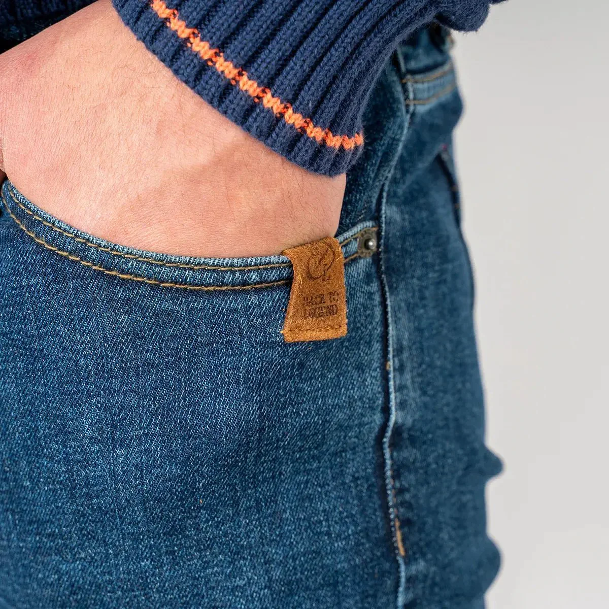 Jeans droit bleu stone wash - Image 3