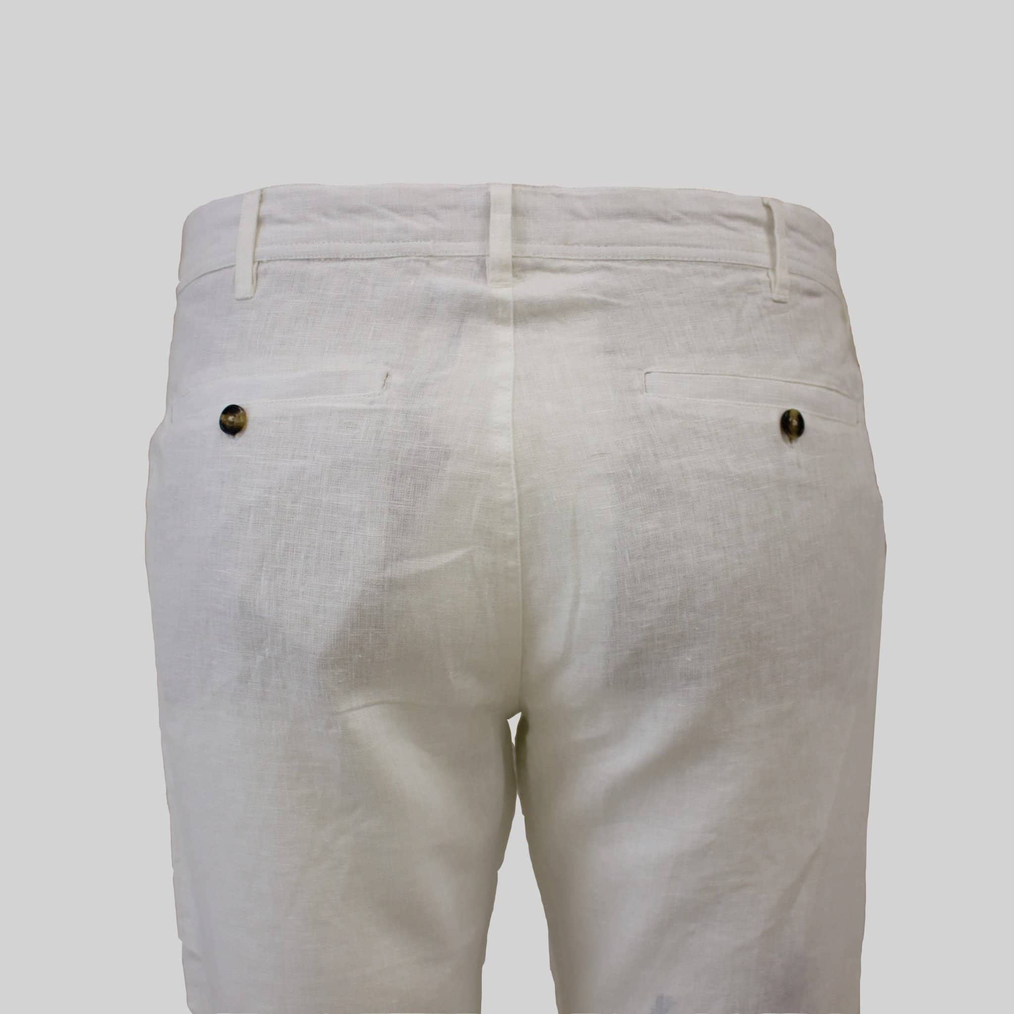 Pantalon chino blanc en lin - Image 5