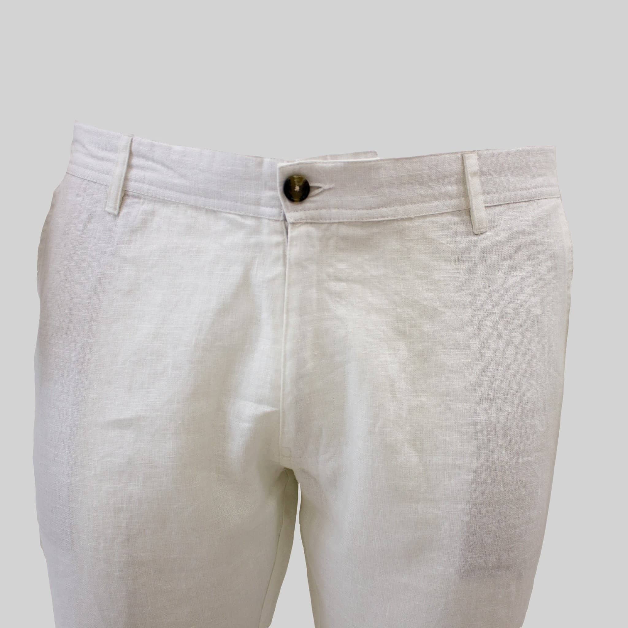 Pantalon chino blanc en lin - Image 6