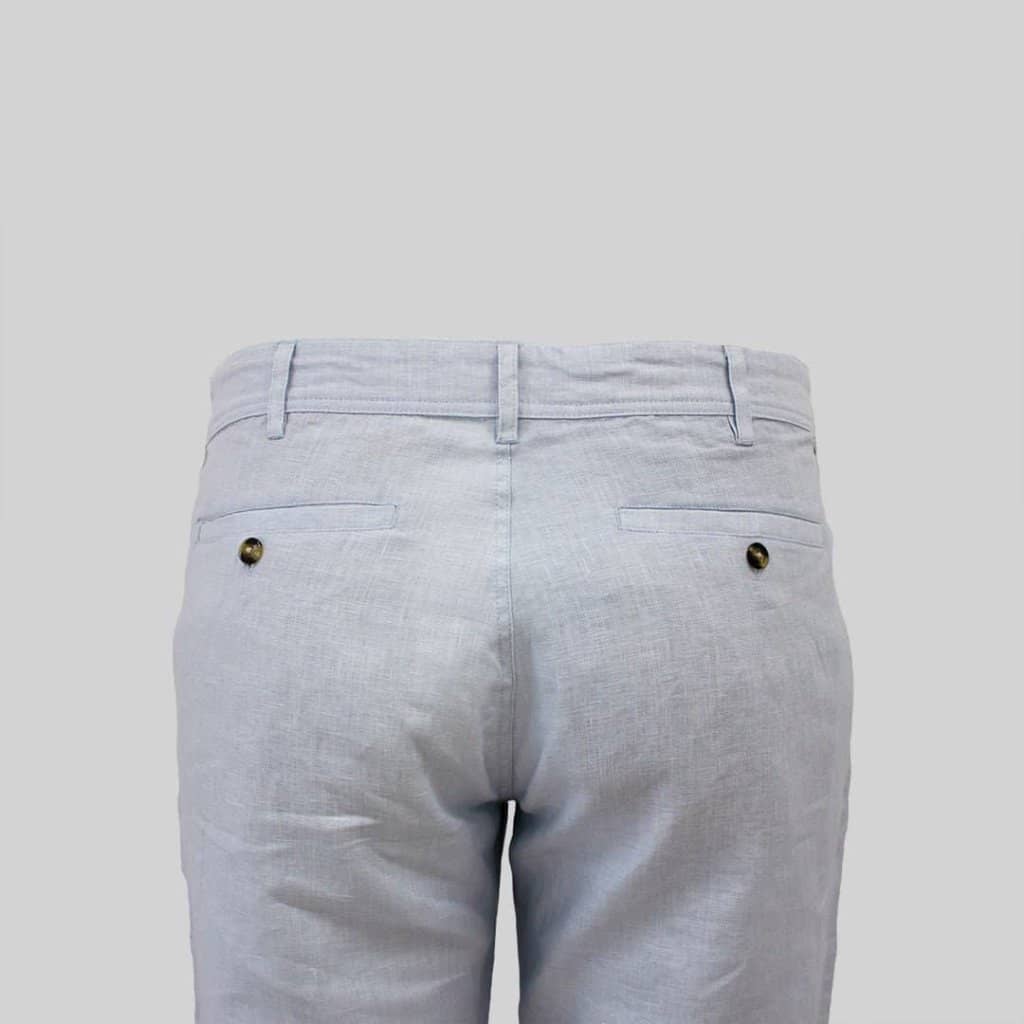 Pantalon chino bleu clair en lin - Image 4