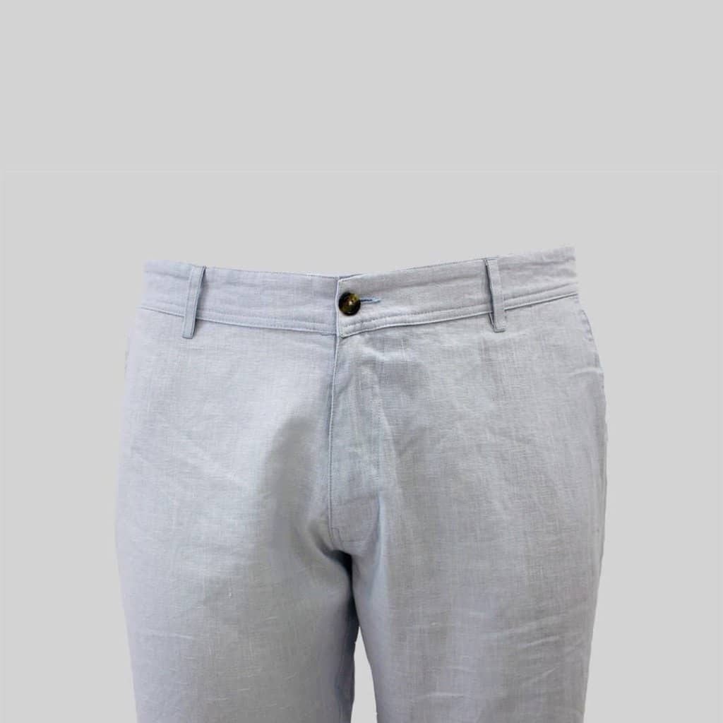 Pantalon chino bleu clair en lin - Image 5