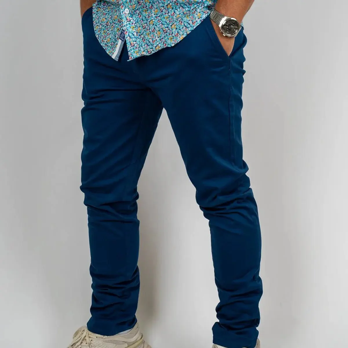 Pantalon chino bleu roi