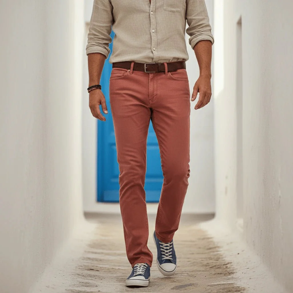 Pantalon chino rouge pâle