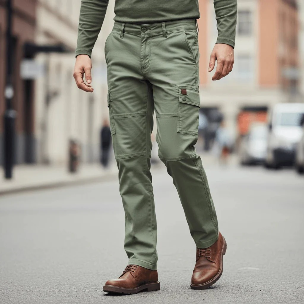 Pantalon cargo kaki - Image 3