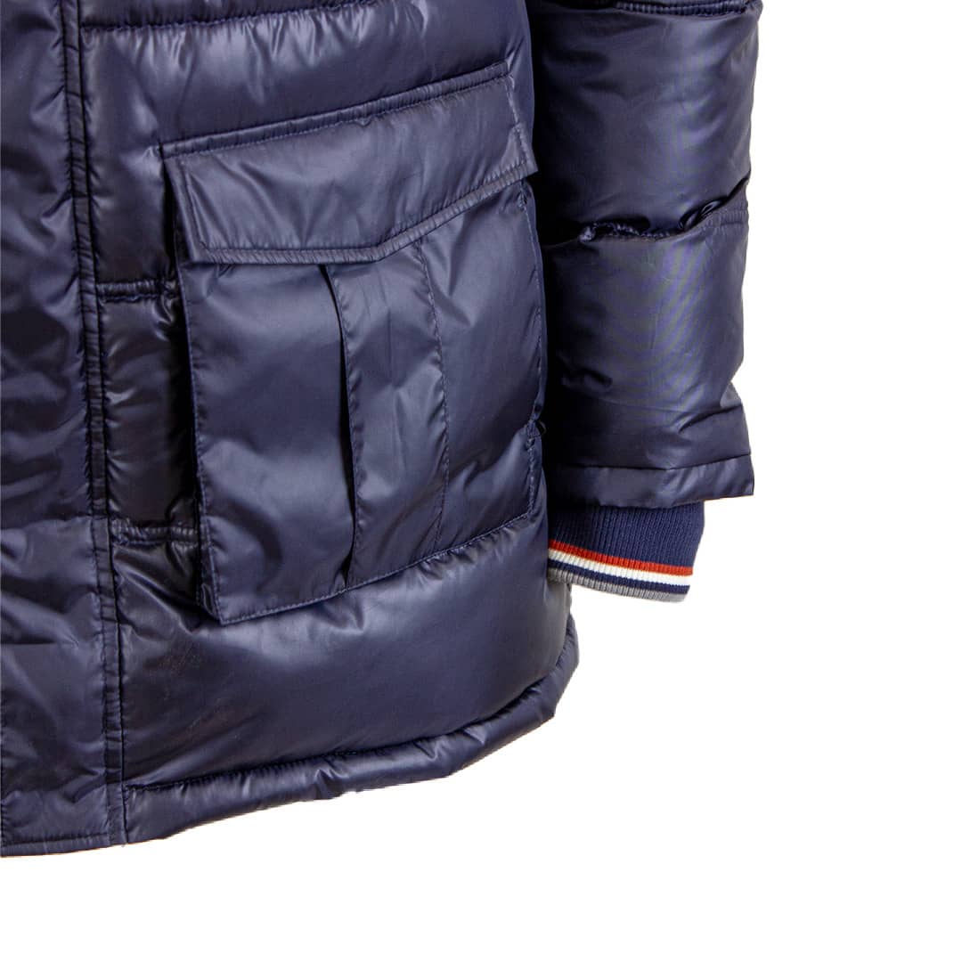 Parka bleu marine effet doudoune - Image 4