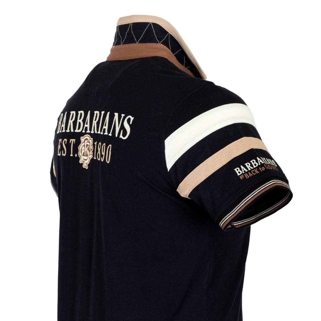 Polo noir surpiqué Barbarians BFC - Image 3