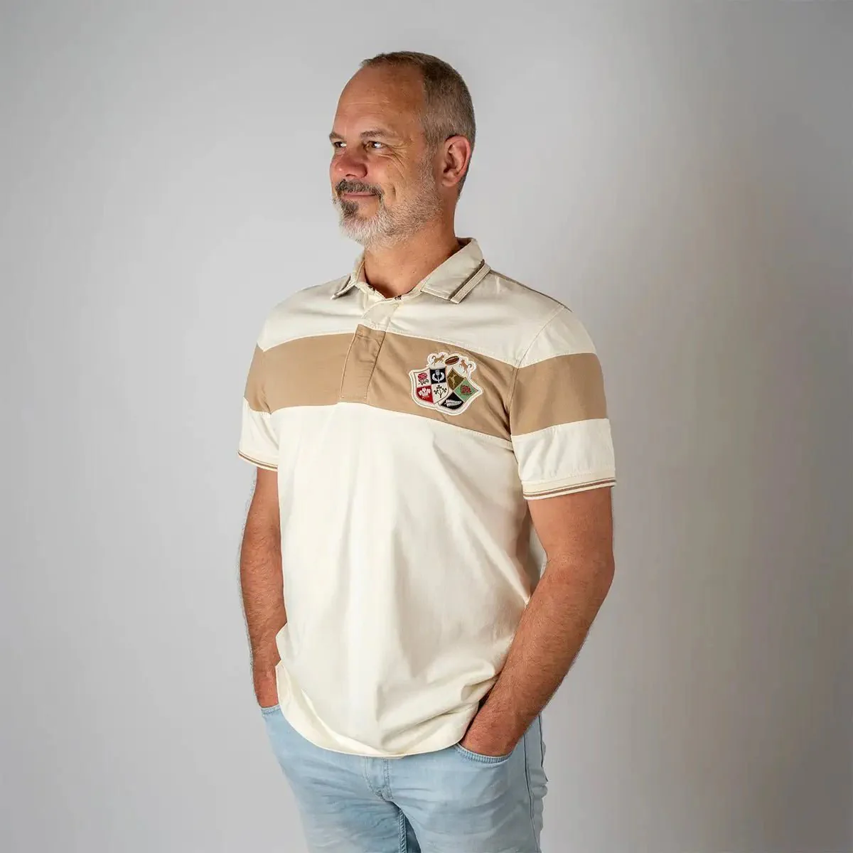 Polo Barbarians bicolore écru/beige