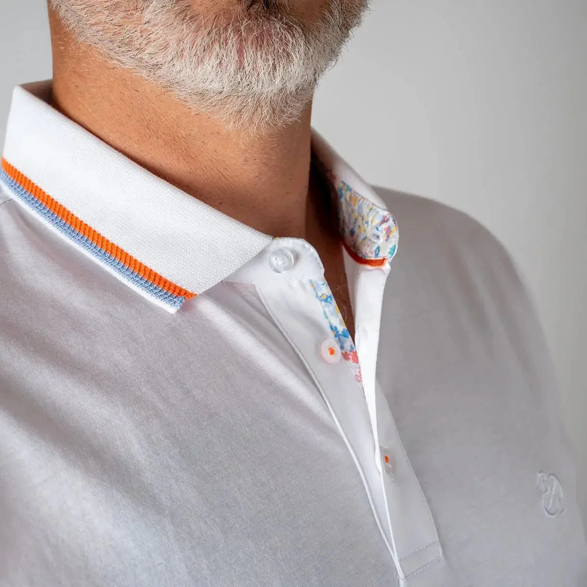 Polo blanc mercerisé - Image 3