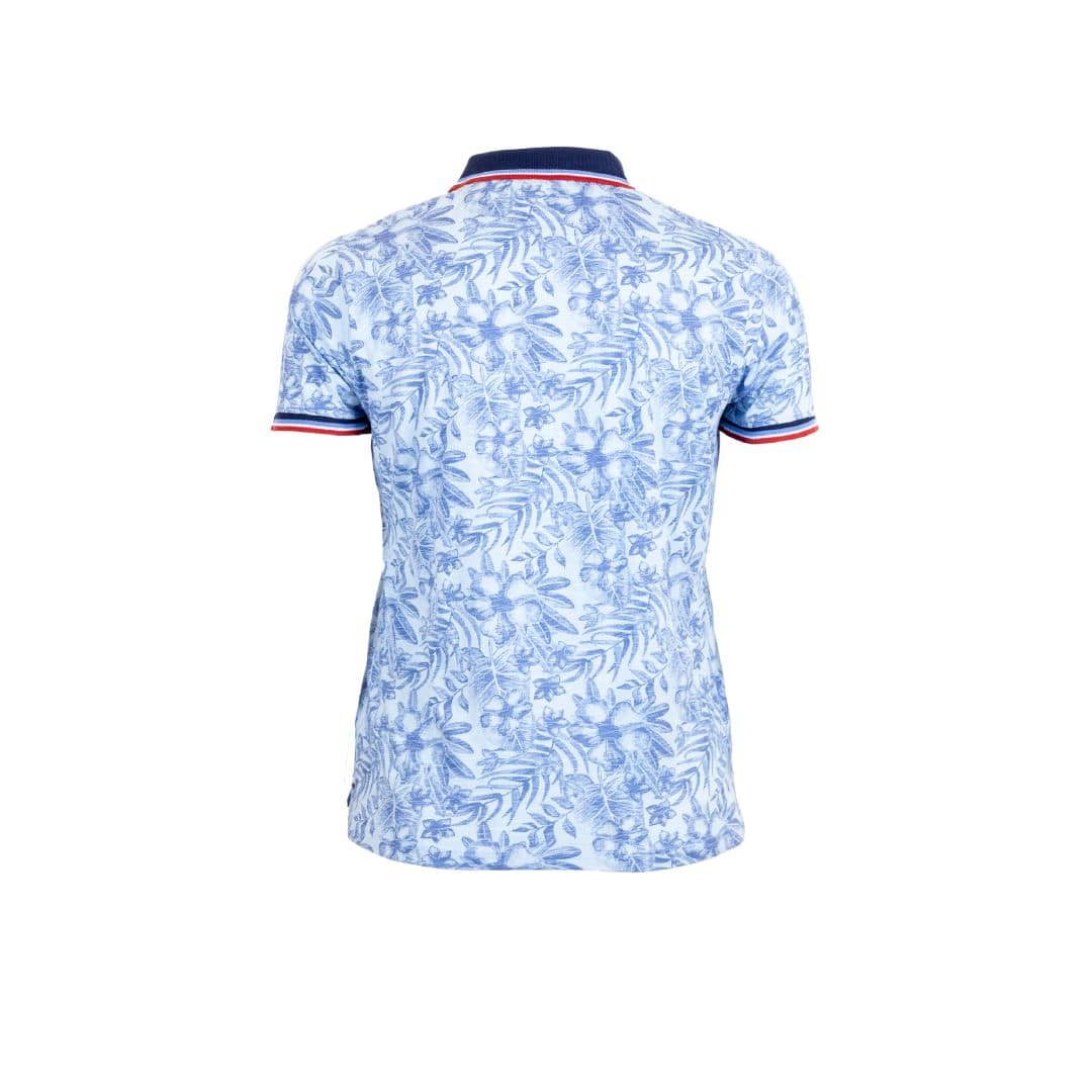 Polo bleu clair imprimé fleuri - Image 2