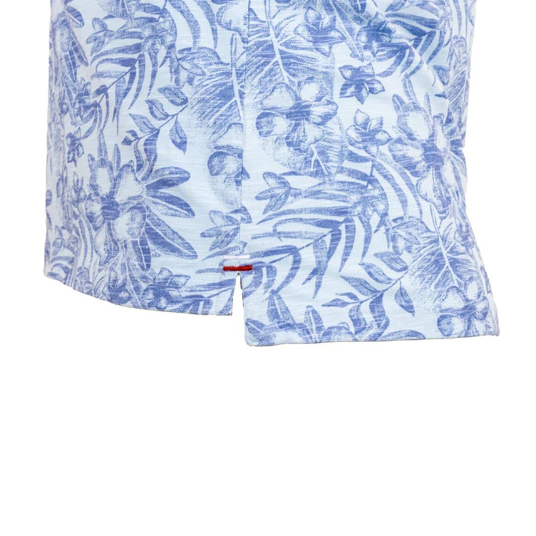Polo bleu clair imprimé fleuri - Image 5